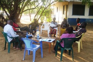 Photo of Focus group discussion with some of the staff at the PRDA compound in Lokichoggio