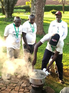 Photo of attendees making Medicinal charcoal