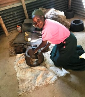 Ruth with a mould she is working on in the new workshop