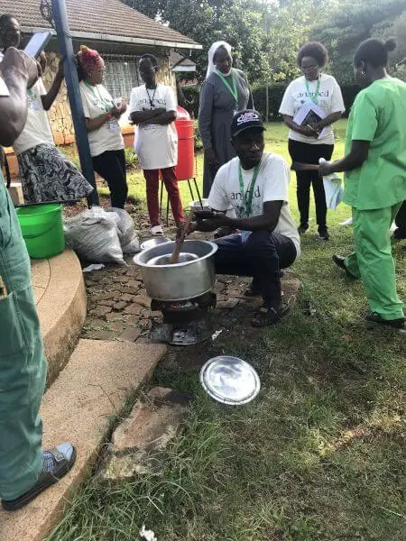 Demonstrating making some natural medicine